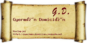 Gyermán Domicián névjegykártya
